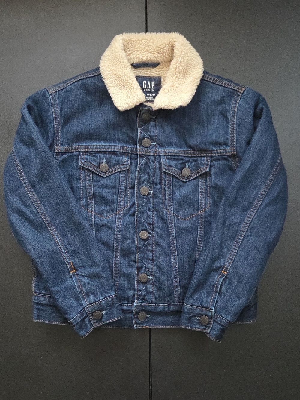 Gap Kids Fleece Sherpa Lined Denim Jean Jacket Size L